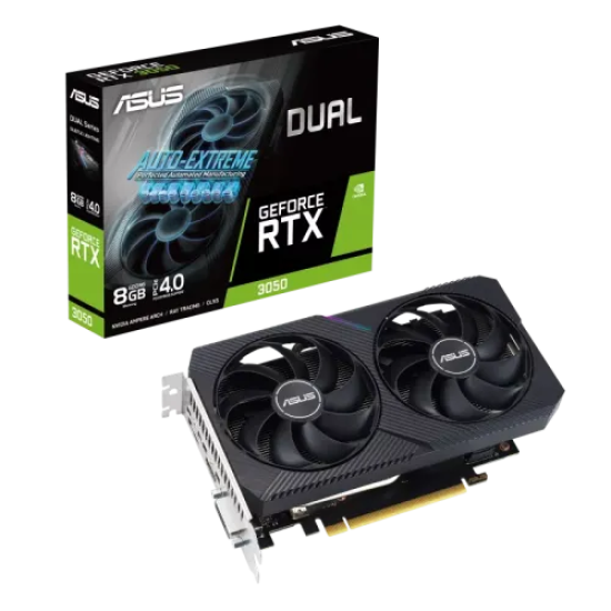 ASUS Dual GeForce RTX 3050 V2 8GB GDDR6 Graphics Card