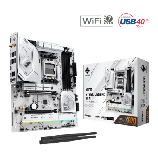 ASRock X870 Steel Legend WiFi AM5 DDR5 ATX Motherboard
