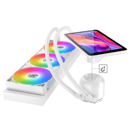 Xigmatek Connect Pro 360 Arctic ARGB Liquid CPU Cooler with 7″ Multi Display