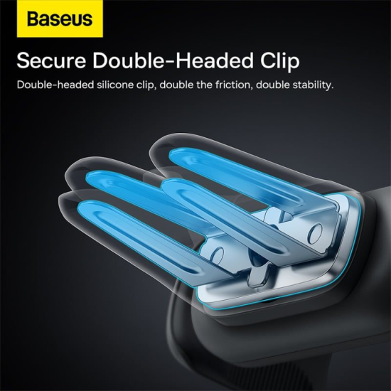 BASEUS Car Mobile Holder Steel Cannon 2 Air Outlet Car Mount Spring Clip Mobile Phone Holder