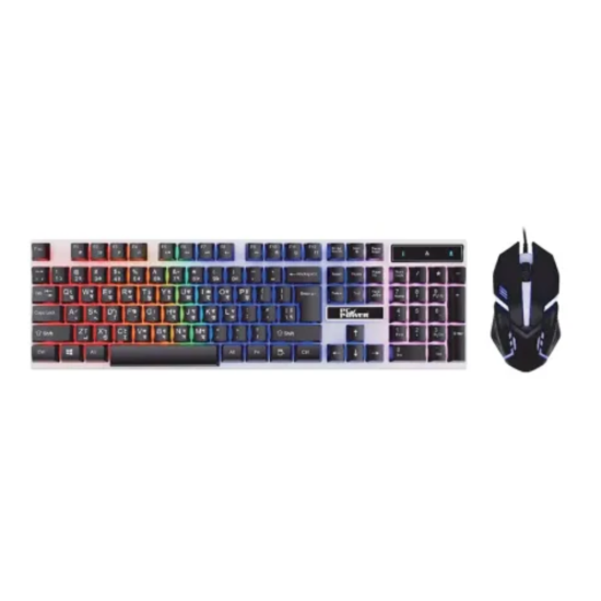 PC Power PGC801A105 RGB Wired Gaming Keyboard Mouse Combo with Bangla