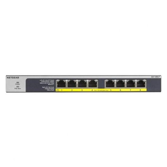 Netgear GS108LP 8-Port Gigabit PoE Unmanaged Rackmount Switch (PoE Budget 60W)