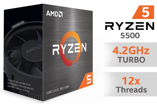 PROCESSOR AMD-Ryzen 5 5500 CORE:6 - THREAD:12 | PREKITE ECOMM