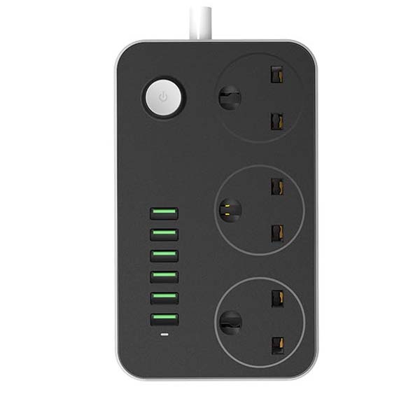 LDNIO SK3662 3 Port Power Strip With 6 USB